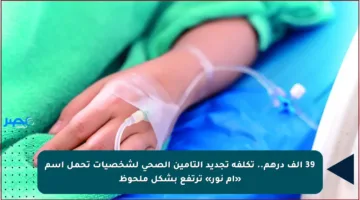 39 ألف درهم.. تكلفة تجديد التأمين الصحي لشخصيات تحمل اسم «أم نور» ترتفع بشكل ملحوظ